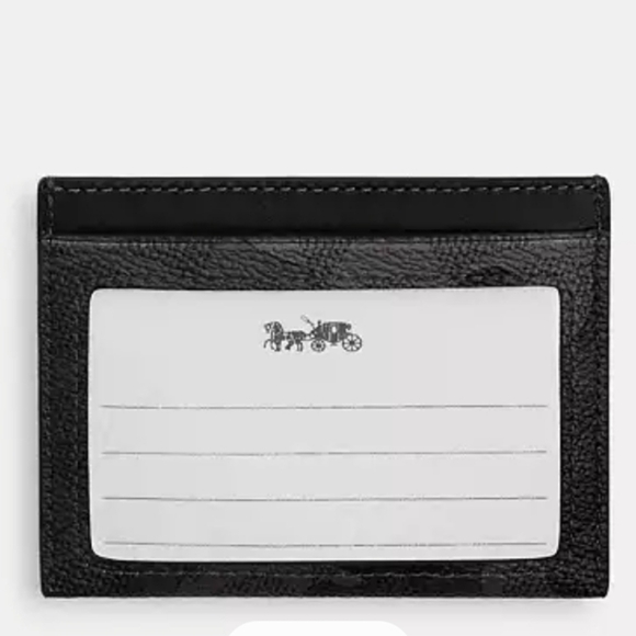 Coach Slim Id Card Case In Signature Camo Print Black - Picture 3 of 7